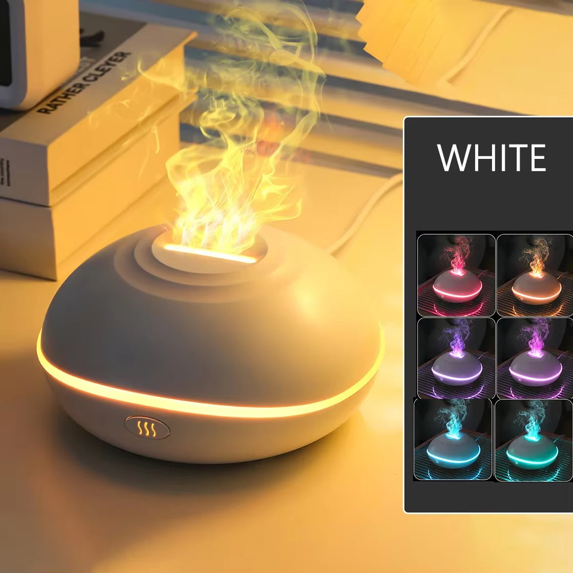 7 Colores Fire Flame Wood Grain Aromatherapy Machine Humidifier Aroma Diffuser Air Ultrasonic Mist Maker Fogger Aroma