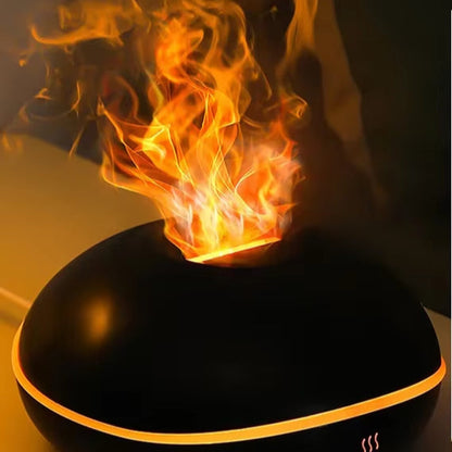 7 Colores Fire Flame Wood Grain Aromatherapy Machine Humidifier Aroma Diffuser Air Ultrasonic Mist Maker Fogger Aroma