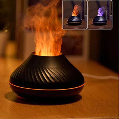 Volcanic Aroma Diffuser Essential Oil Lamp 130Ml USB Portable Air Humidifier with Color Flame Night Light