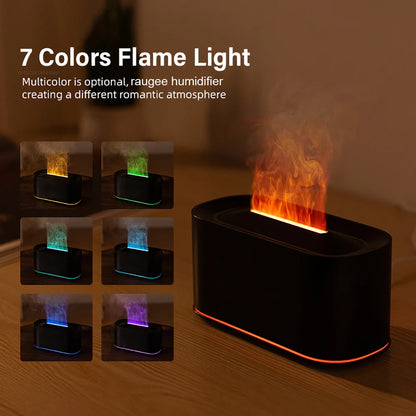 Mini Aroma Diffuser and Air Humidifier with Flame Effect for Home and Bedroom - Ultrasonic Cool Mist Essential Oil Diffuser